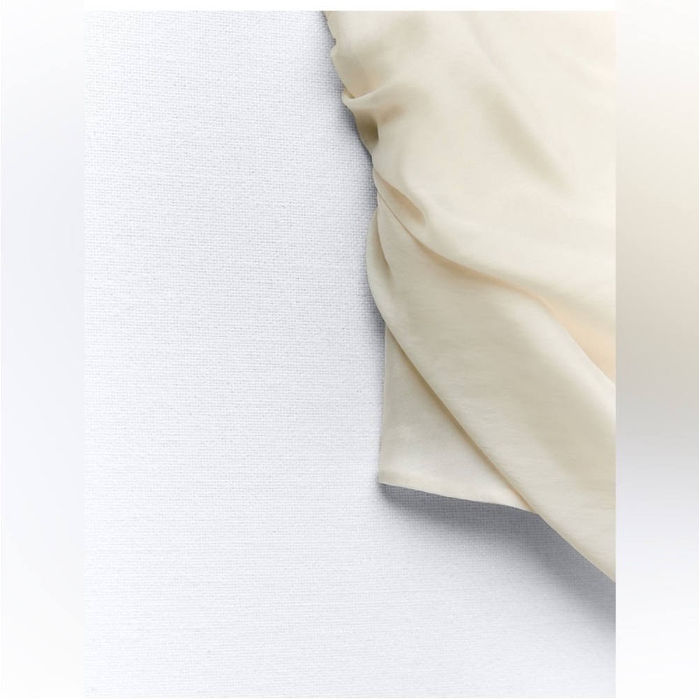 ZARA DRAPED OVERLAY TOP BEIGE - Picture 8 of 9
